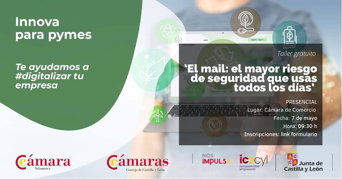 Cartel del evento sobre ciberseguridad y correo electrónico en Salamanca
