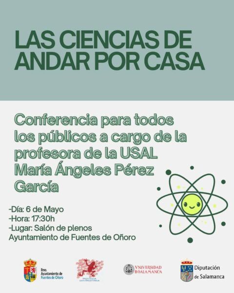 Cartel de conferencia sobre ciencias en Fuentes de Oñoro