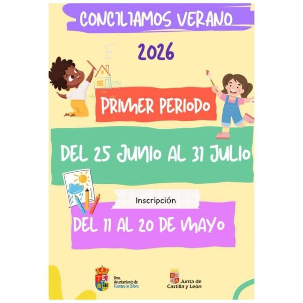 Cartel del programa Conciliamos Verano 2026 con fechas de inscripción