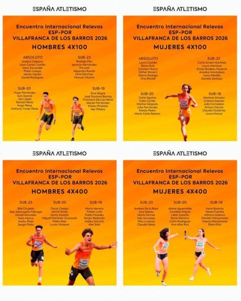 Cartel del encuentro internacional de relevos en Villafranca de los Barros 2026