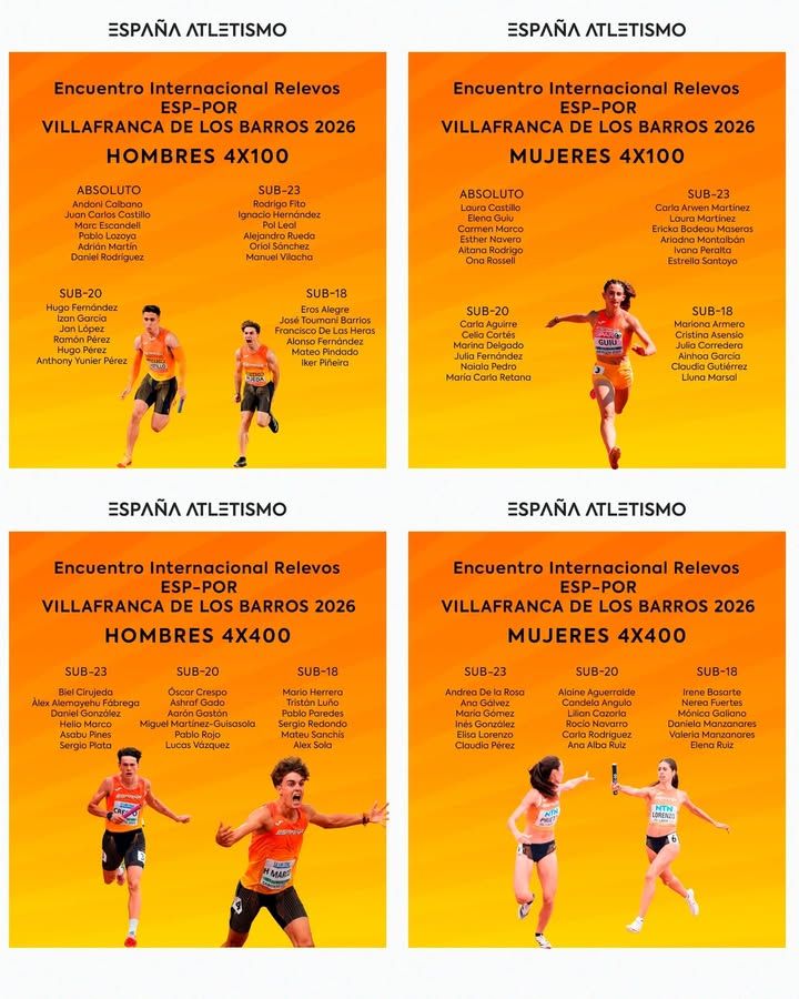 Cartel del encuentro internacional de relevos en Villafranca de los Barros 2026