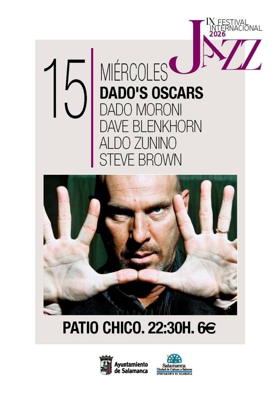 Cartel del Festival Internacional de Jazz en Salamanca con artistas destacados.