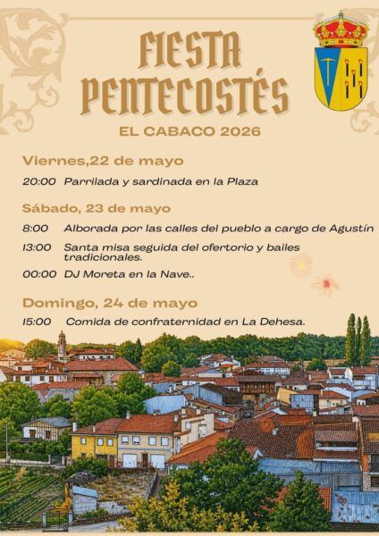 Cartel de las fiestas de Pentecostés 2026 en El Cabaco con actividades y horarios