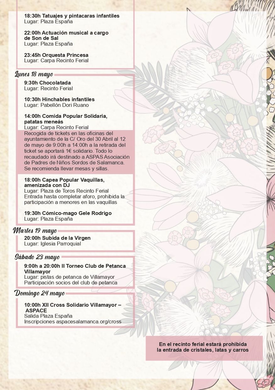 Programa de las fiestas de Villamayor en honor a la Virgen de los Remedios 2026.