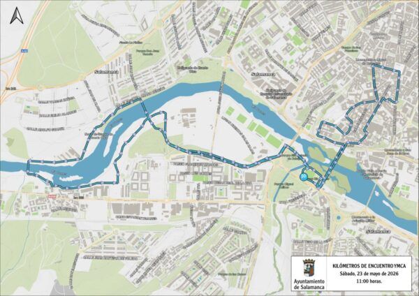 Mapa del recorrido de la II Carrera y Marcha Kilómetros de Encuentro en Salamanca