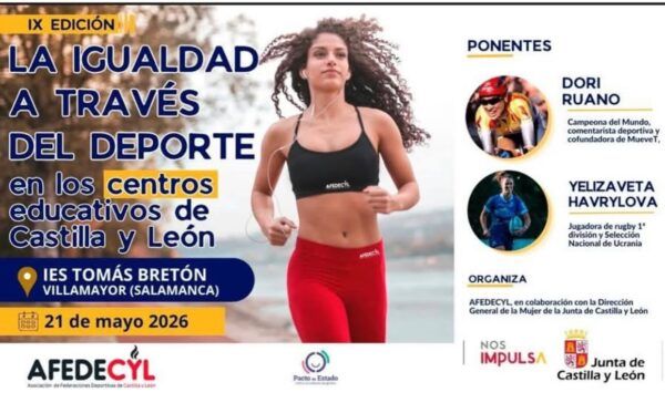 Mujer corriendo en evento sobre igualdad y deporte en Villamayor