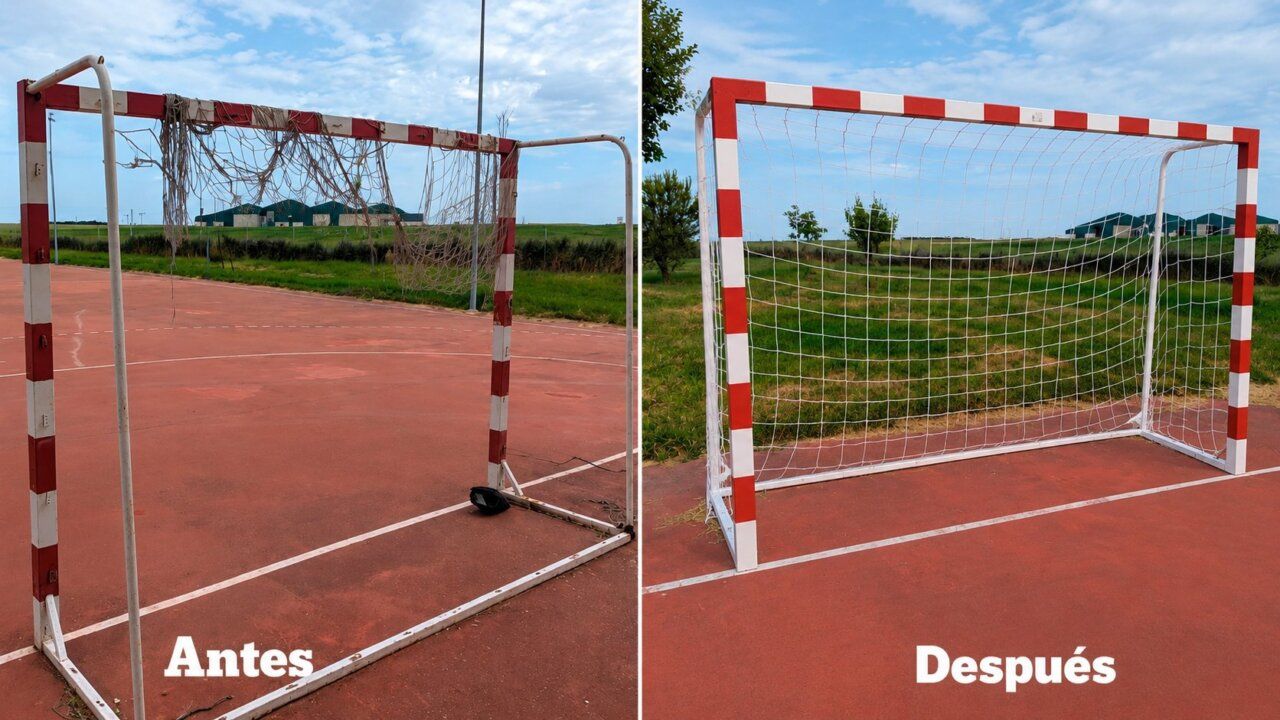 Antes y después de la mejora de las instalaciones municipales en La Vellés