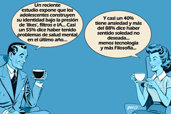 Ilustración sobre la presión social en redes sociales y salud mental