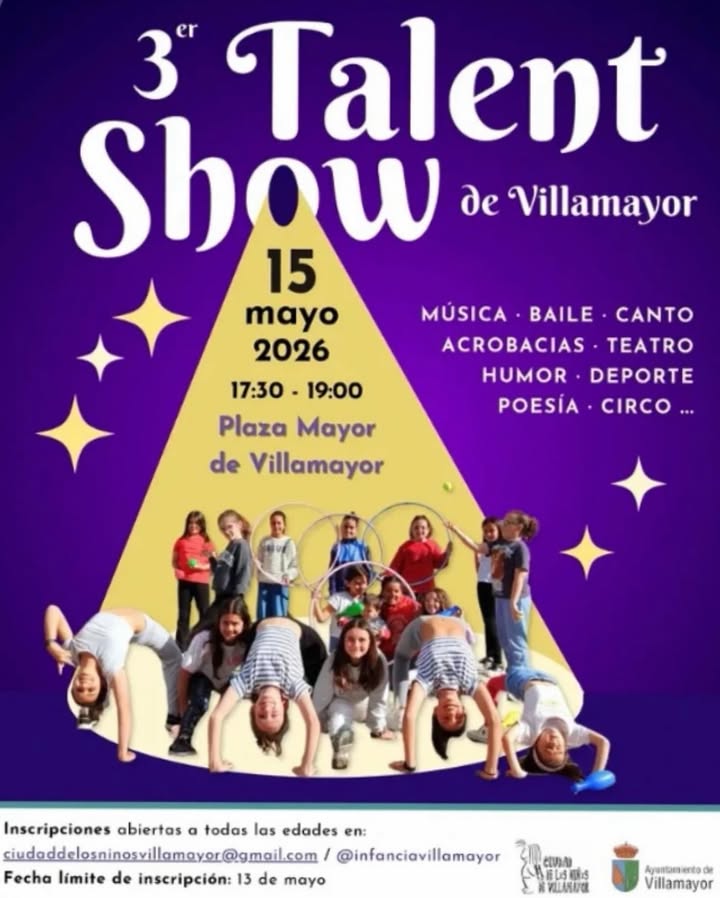Cartel del Talent Show de Villamayor con detalles del evento y participantes