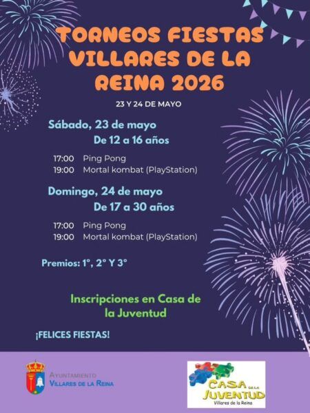 Cartel informativo sobre torneos en la Casa de la Juventud