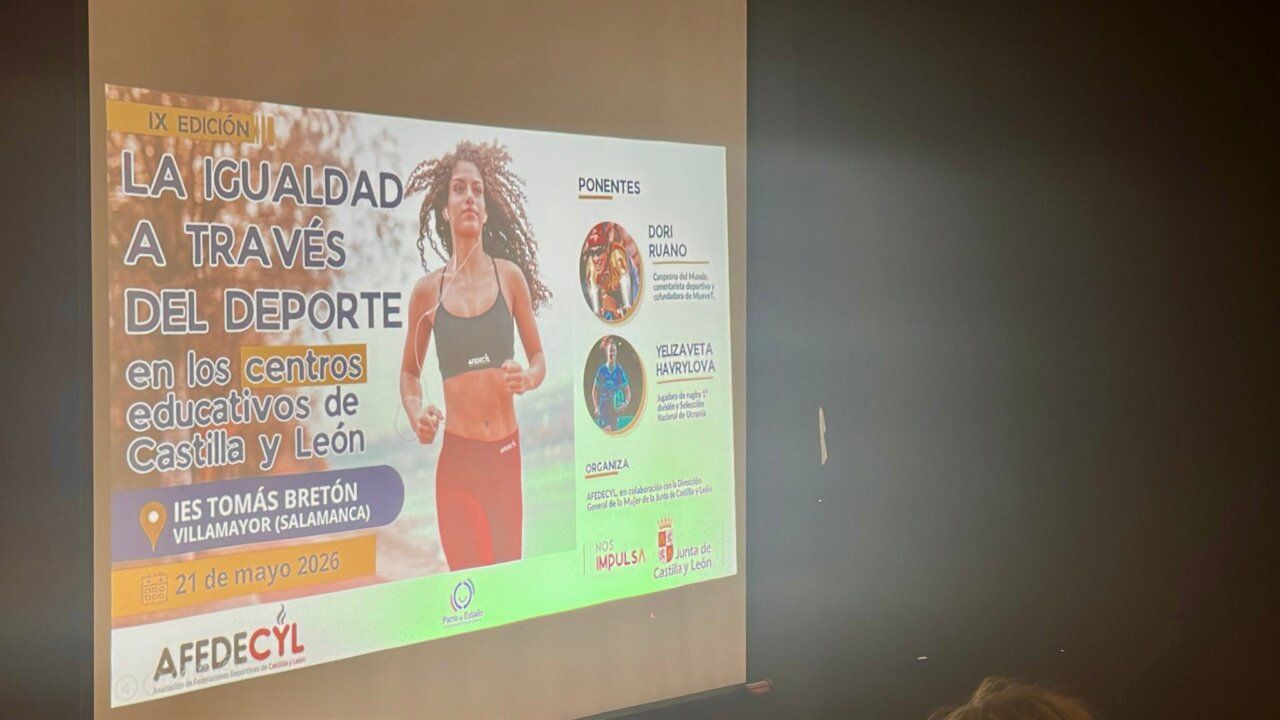 Cartel de las jornadas sobre igualdad y deporte en Villamayor
