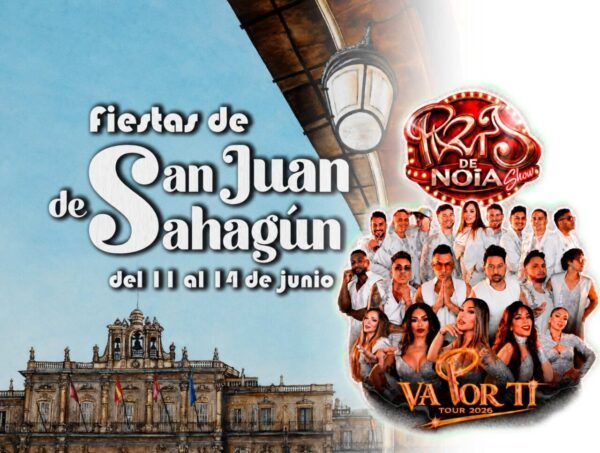 Cartel de las fiestas de San Juan de Sahagún con orquesta París de Noia