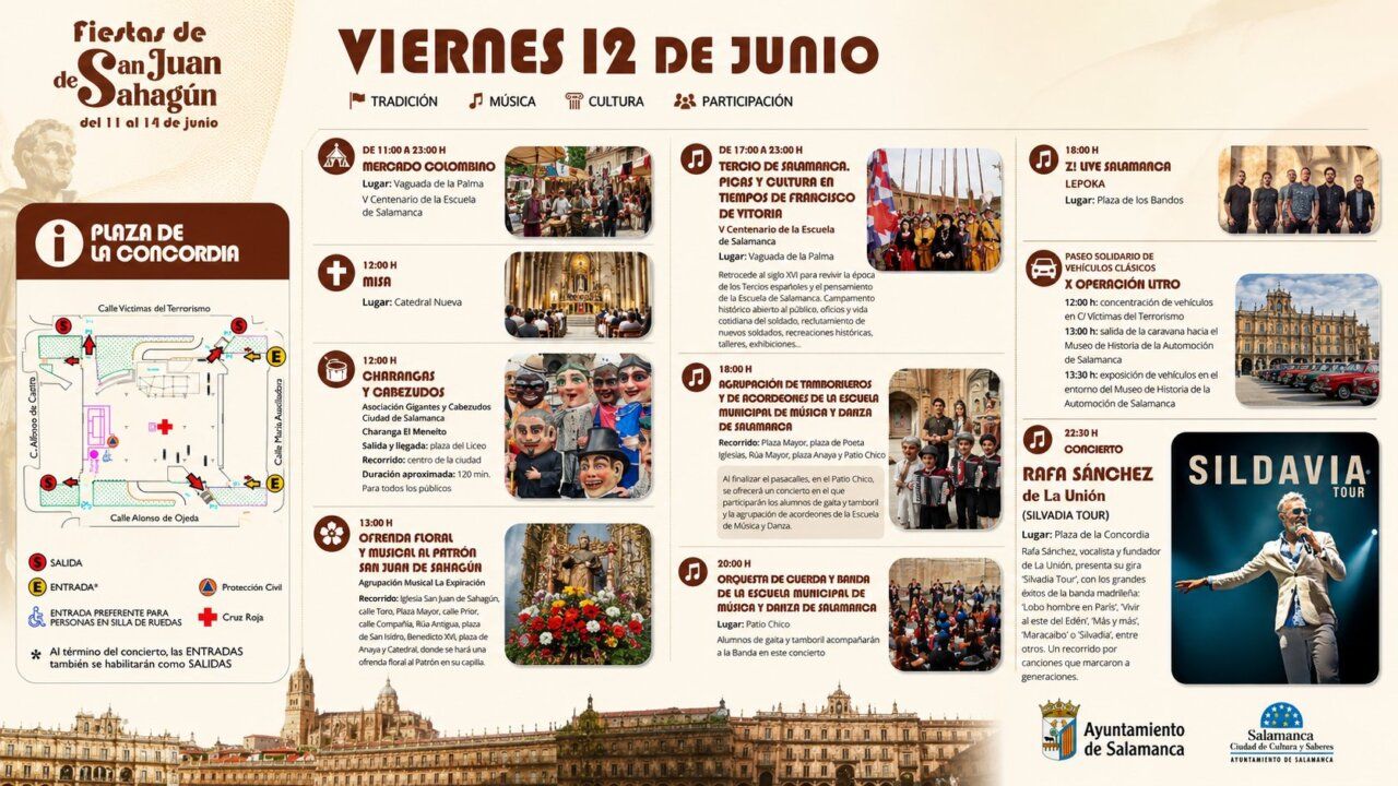 Programa de actividades para las fiestas de San Juan de Sahagún en Salamanca