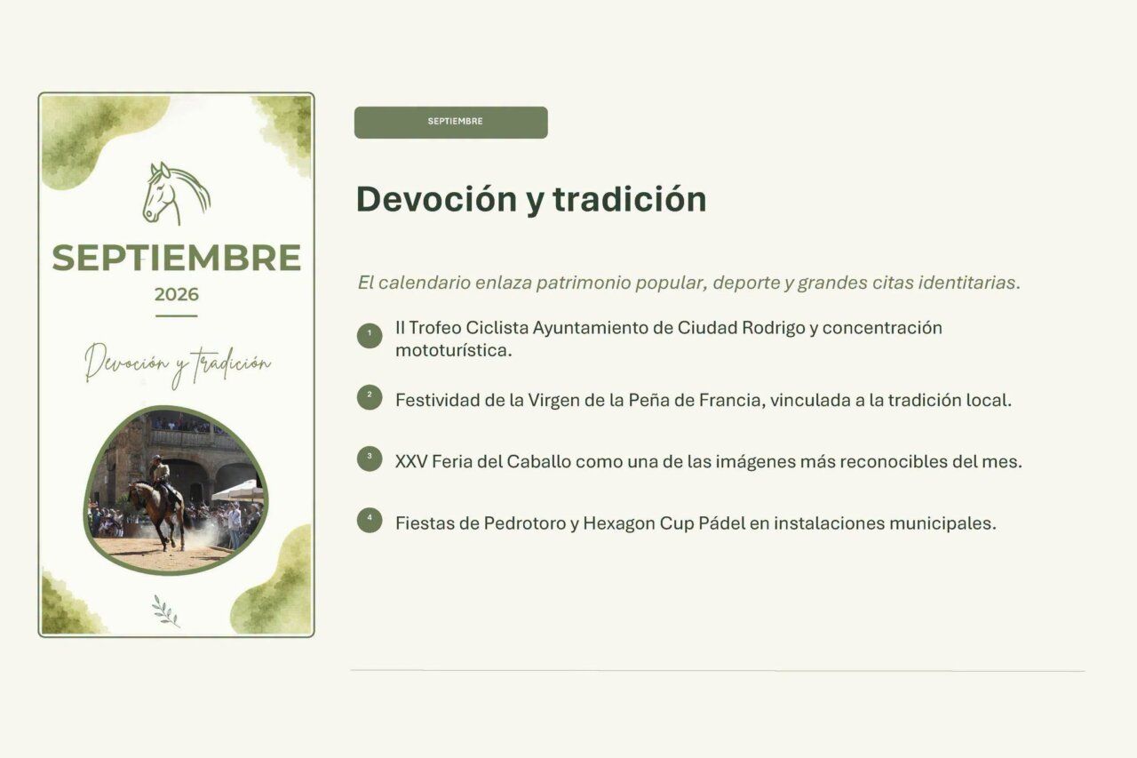 Imagen de la programación de eventos en Ciudad Rodrigo para el verano de 2026
