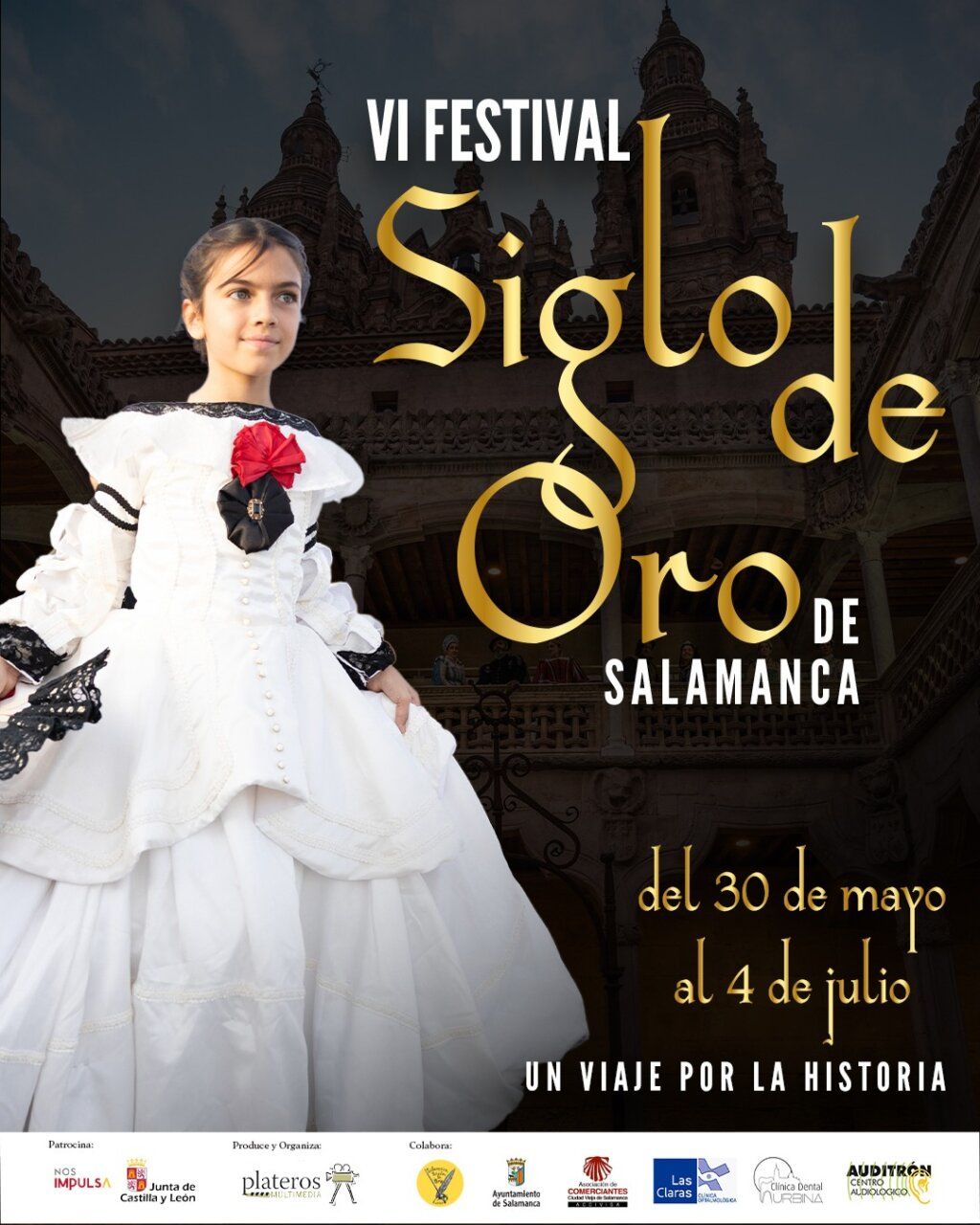 Niña vestida con traje de época en el Festival Siglo de Oro de Salamanca