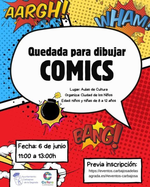Cartel de actividad de dibujo de cómics para niños