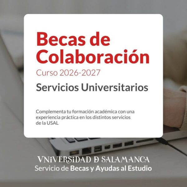 Cartel informativo sobre becas de colaboración universitaria 2026-2027