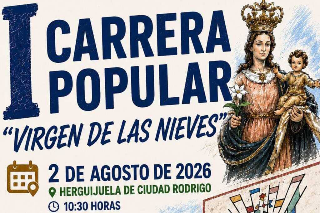 Cartel de la carrera popular Virgen de las Nieves en La Herguijuela