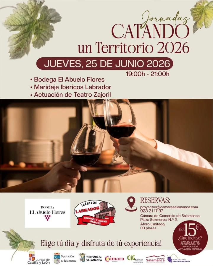 Copa de vino tinto en evento de cata en Salamanca