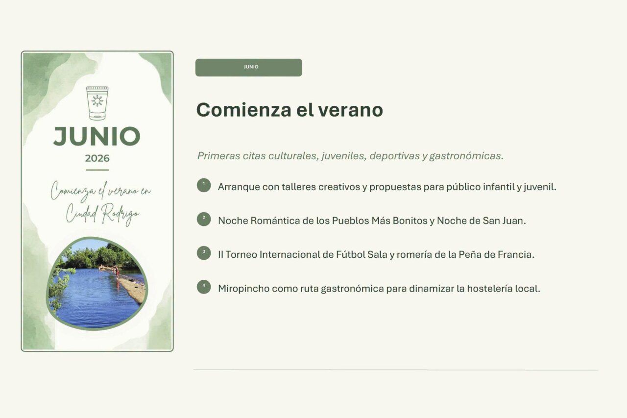 Cartel de eventos culturales en Ciudad Rodrigo para el verano de 2026