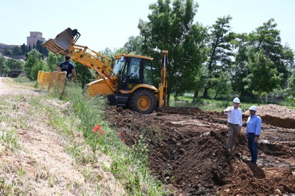 Obras de renovación del colector de saneamiento en Ciudad Rodrigo