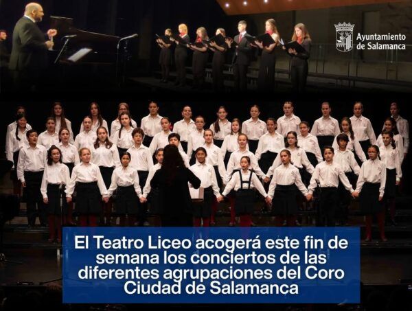 Concierto del Coro Ciudad de Salamanca en el Teatro Liceo con niños y adultos