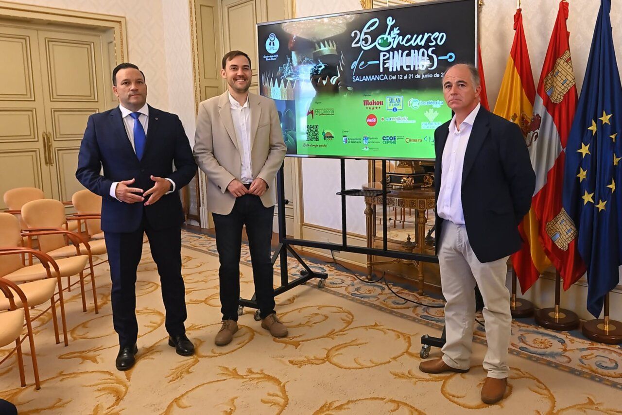 Presentación del Concurso de Pinchos en Salamanca con tres participantes
