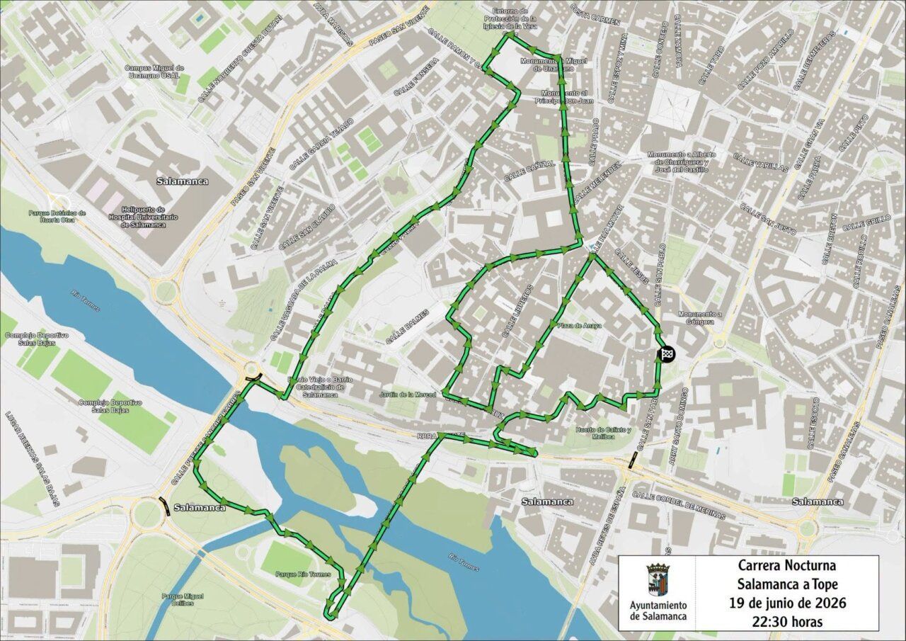 Mapa de cortes de tráfico en Salamanca por eventos deportivos