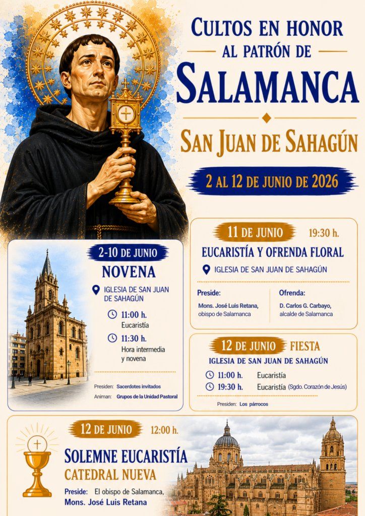 Cartel de los cultos en honor a San Juan de Sahagún en Salamanca