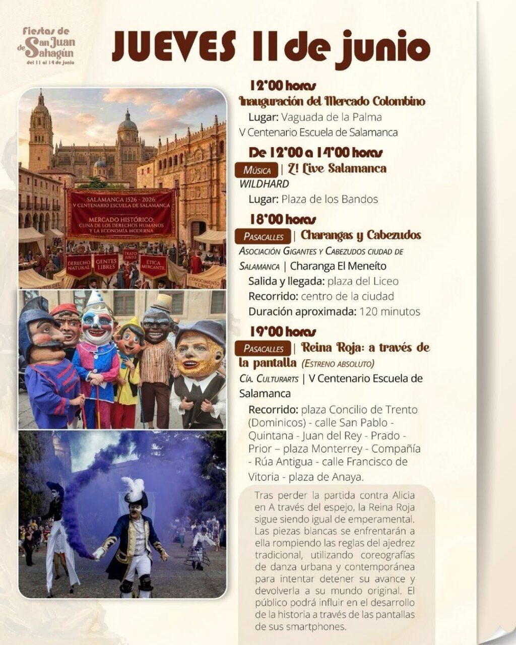 Cartel de las Ferias y Fiestas de San Juan de Sahagún con actividades programadas.