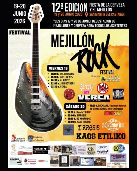 Cartel del Festival Mejillón Rock 2026 en San Martín del Castañar