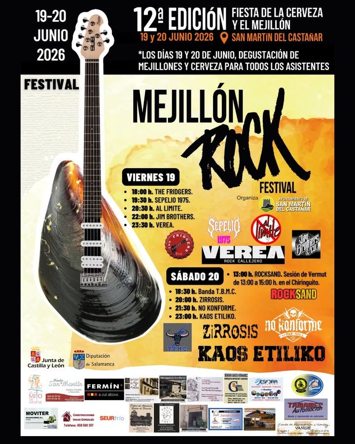 Cartel del Festival Mejillón Rock 2026 en San Martín del Castañar