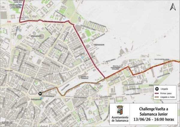Mapa de la ruta de la I Challenge Ciclista a Salamanca Junior