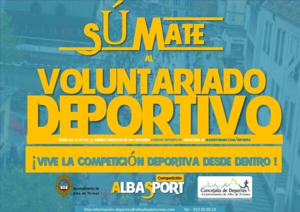 Cartel de inscripción para voluntariado deportivo en Alba de Tormes