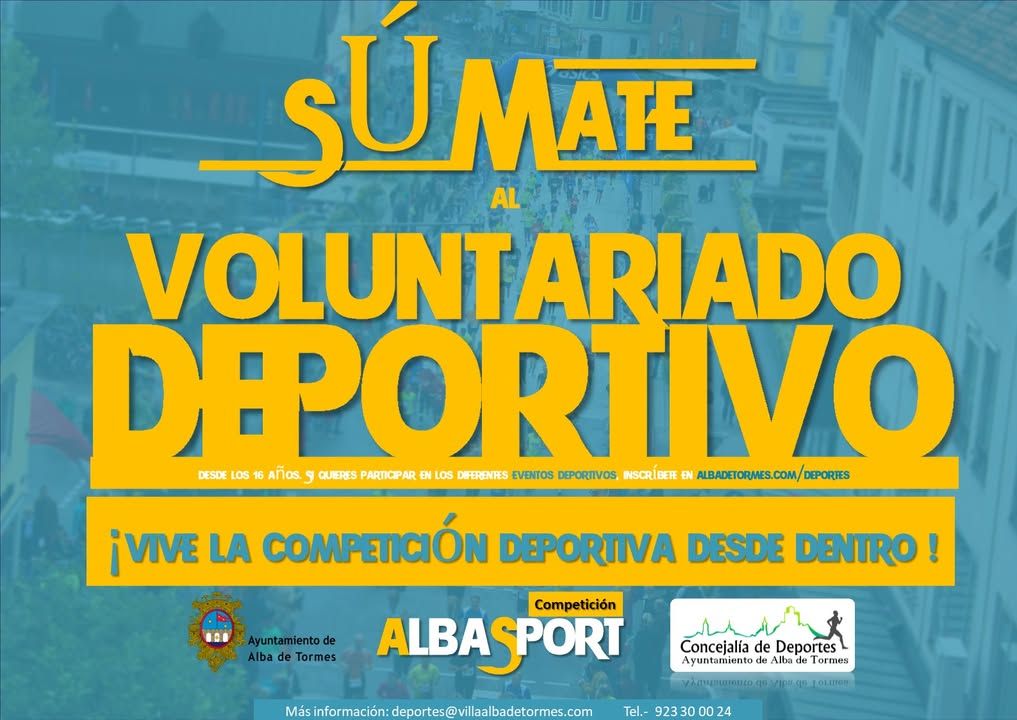 Cartel de inscripción para voluntariado deportivo en Alba de Tormes