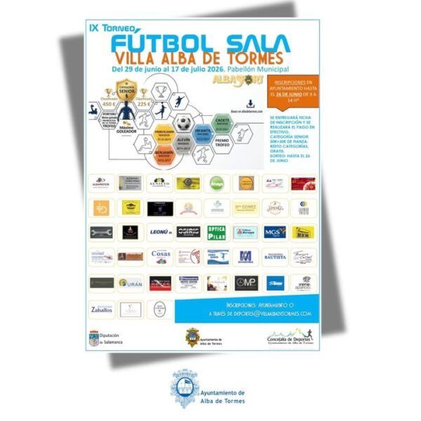 Cartel del IX Torneo de Fútbol Sala Villa Alba de Tormes 2026
