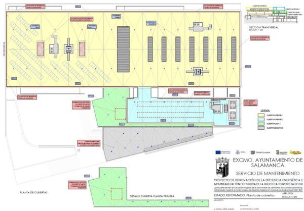Plano de la Biblioteca Municipal Torrente Ballester en Salamanca