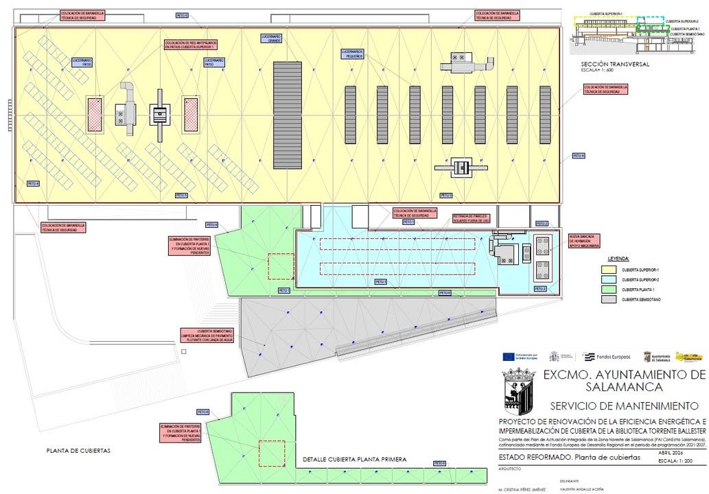 Plano de la Biblioteca Municipal Torrente Ballester en Salamanca