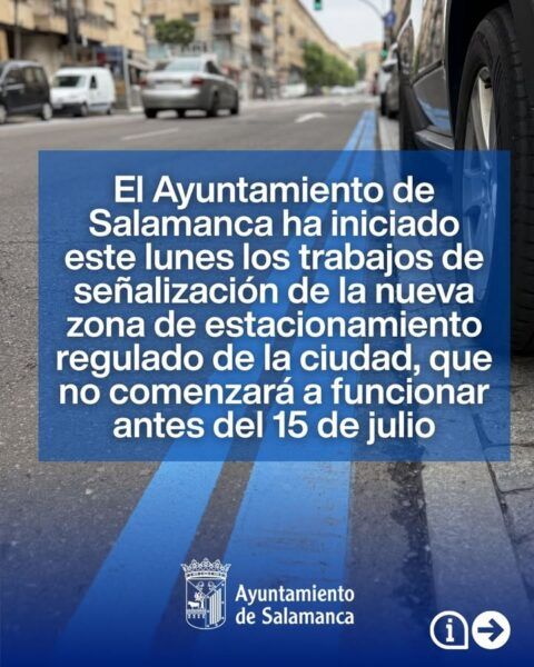 Señalización de nueva zona de estacionamiento regulado en Salamanca