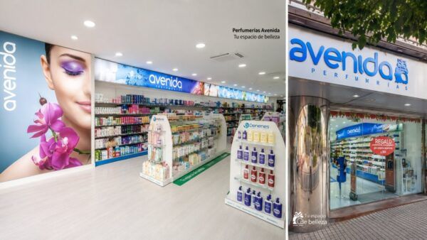 Interior de una tienda de Perfumerías Avenida con productos de belleza