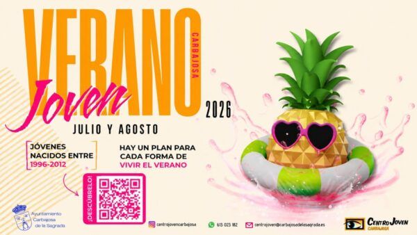 Cartel del programa Verano Joven 2026 en Carbajosa de la Sagrada