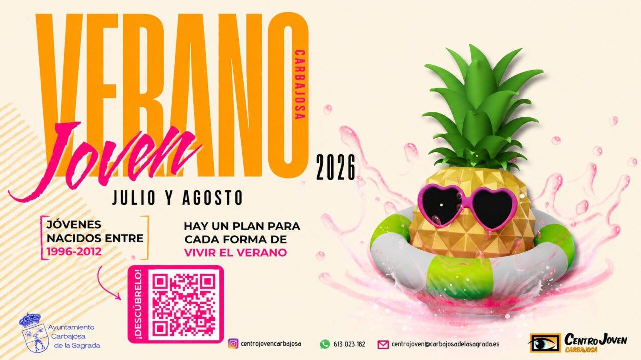 Cartel del programa Verano Joven 2026 en Carbajosa de la Sagrada