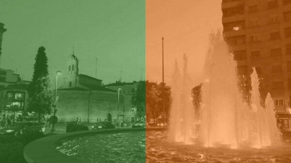 Iluminación de la fuente en la Puerta de Zamora para el Día Nacional del Donante