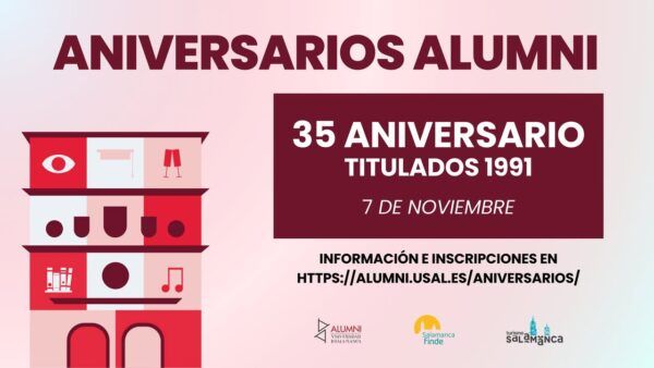 Cartel del reencuentro del 35 aniversario de graduación de 1991 en la Universidad de Salamanca