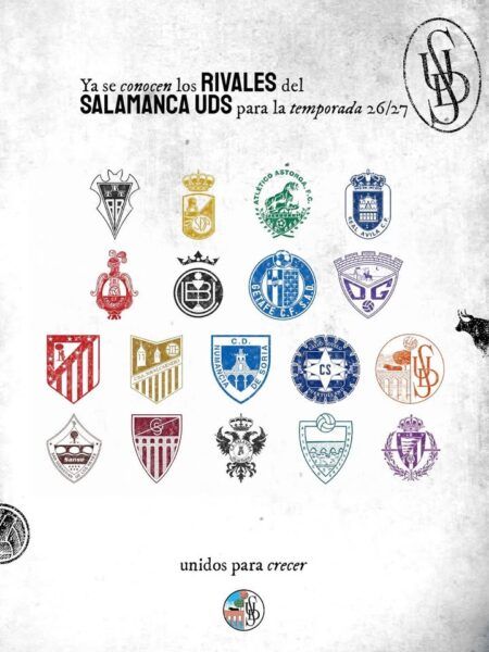 Logos de los rivales del Salamanca UDS para la temporada 2026/27