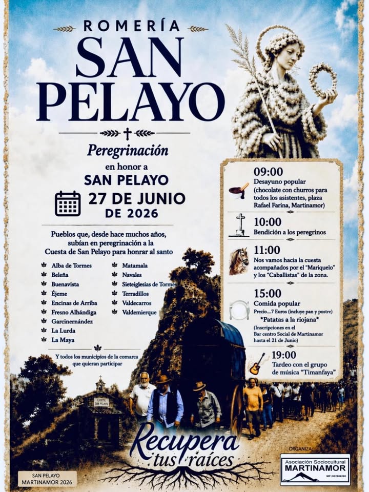 Cartel de la Romería de San Pelayo con actividades y horarios