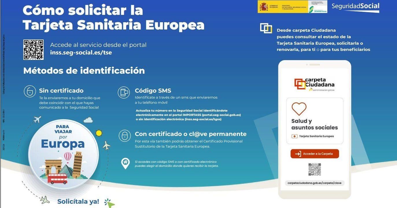 Infografía sobre cómo solicitar la Tarjeta Sanitaria Europea