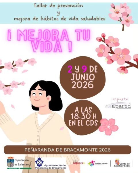 Cartel del taller de bienestar en Peñaranda con fechas y detalles