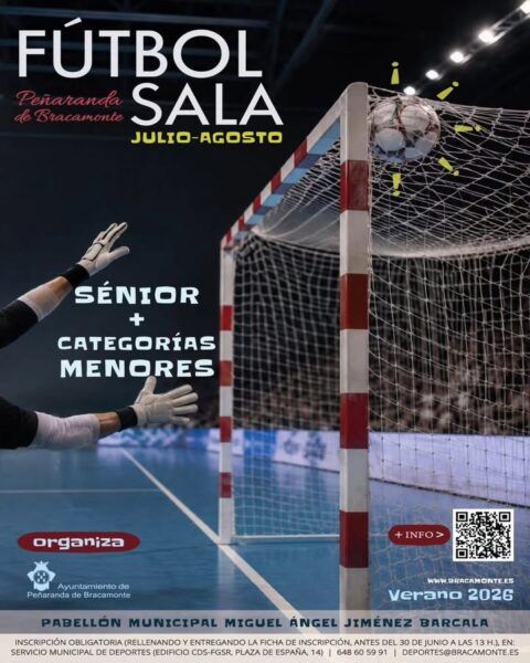 Cartel de los Torneos de Verano de Fútbol Sala 2026 en Pabellón Municipal