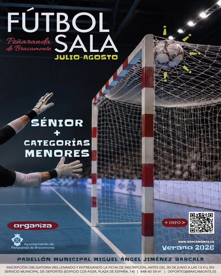 Cartel de los Torneos de Verano de Fútbol Sala 2026 en Pabellón Municipal